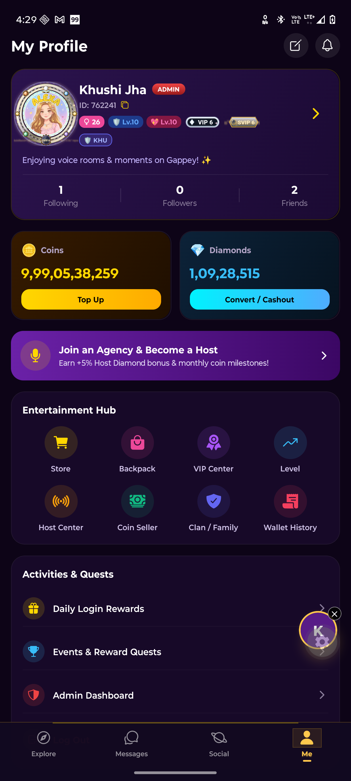 Agency, Coin Seller & Clan Hub