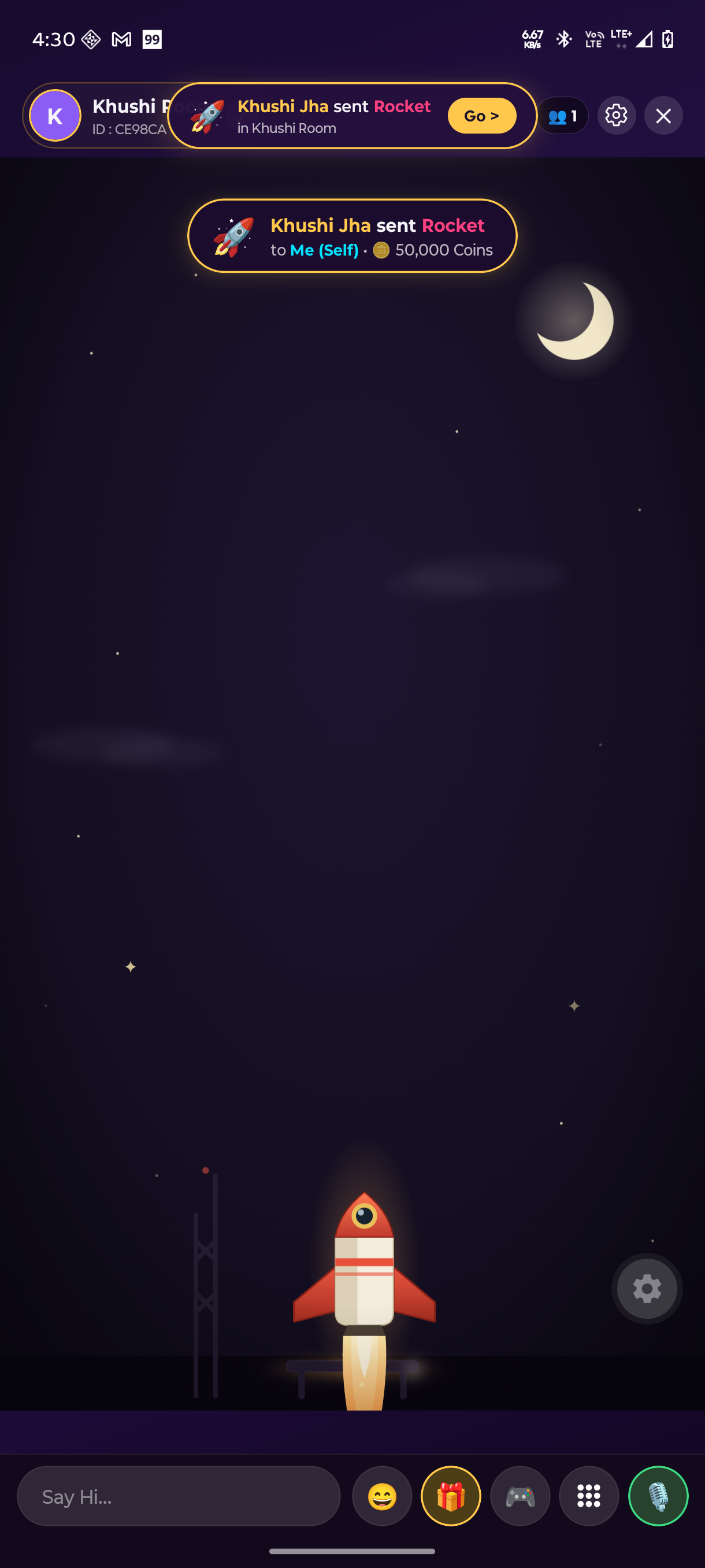 Virtual Gifting & Rocket Animations